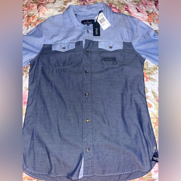 Men’s Buffalo David Britton Indigo Combo Button Down Shirt - Picture 2 of 10